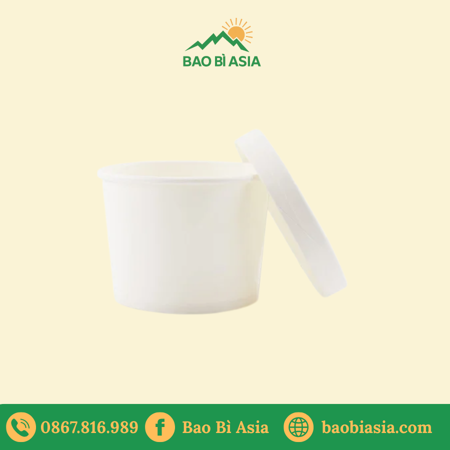 Tô giấy Kraft 250ml + nắp giấy (không nóng)