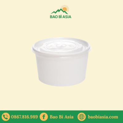 Tô giấy Kraft 250ml + nắp nhựa (món nóng)