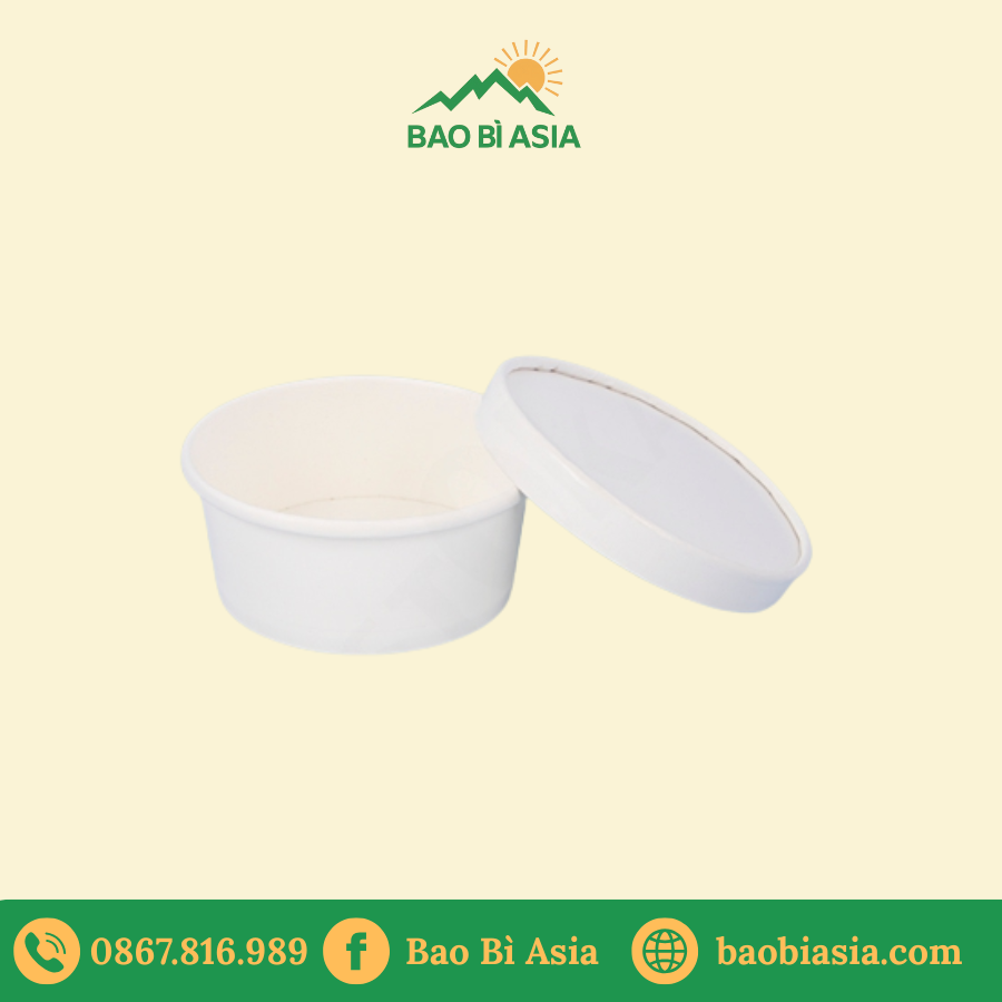 Tô giấy Kraft 360ml + nắp giấy (không nóng)