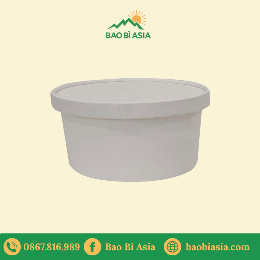 Tô giấy Kraft 750ml + nắp giấy (không nóng)