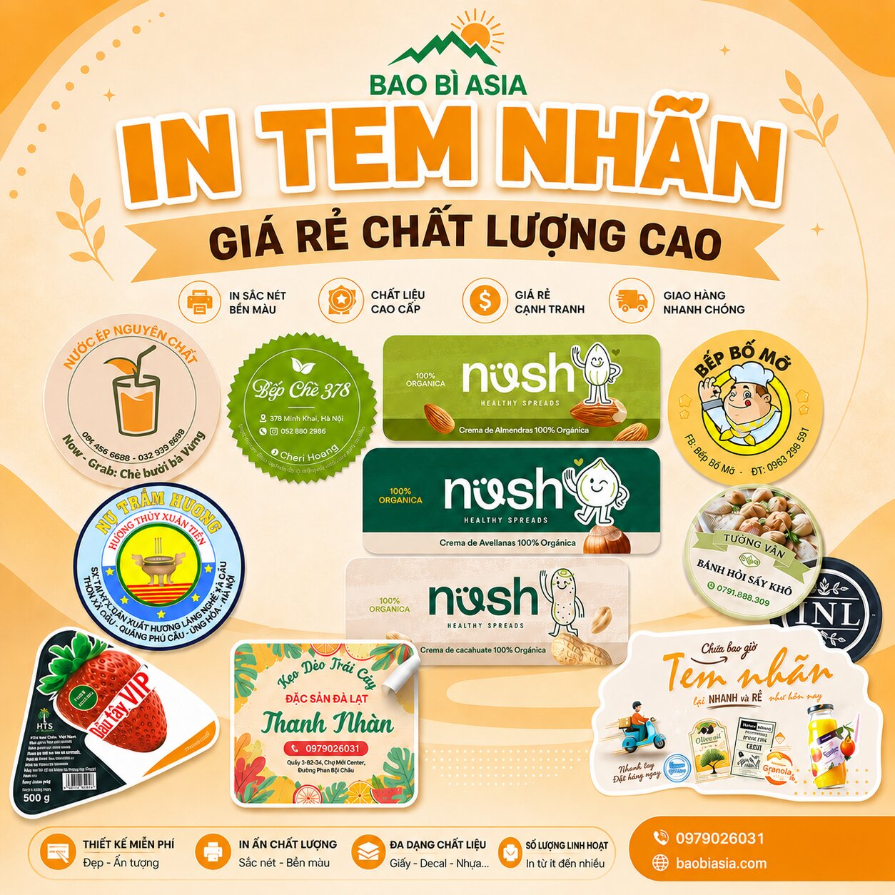 In tem nhãn tại Bao Bì Asia