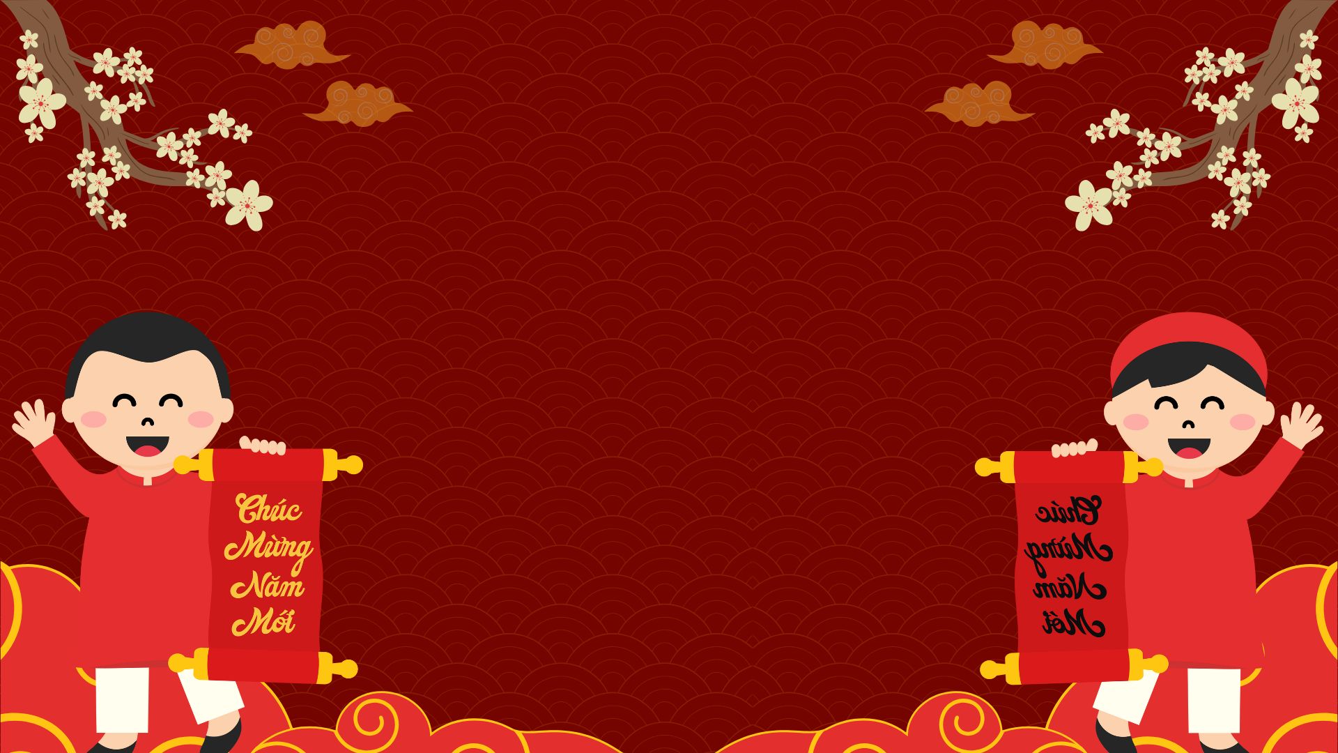 Background Tết xưa cổ điển mẫu 13