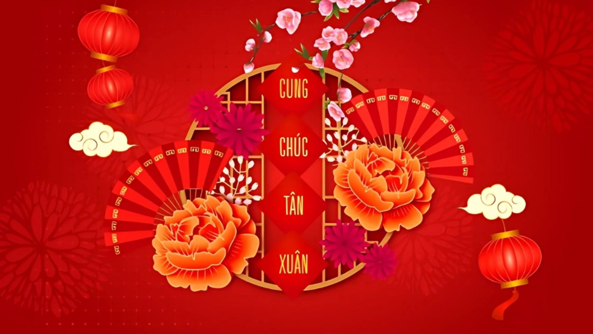 Background Tết xưa cổ điển mẫu 17