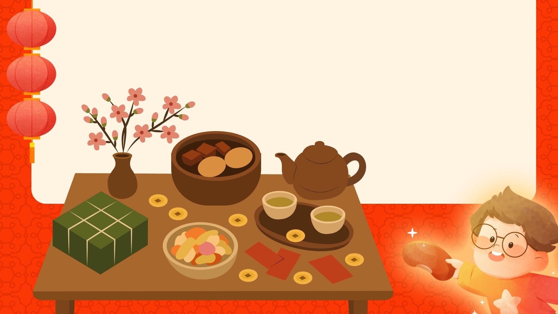 Background Tết xưa cổ điển mẫu 6