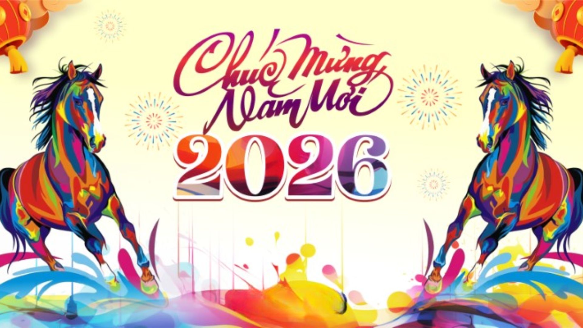 Background Tết linh vật con ngựa mẫu 5