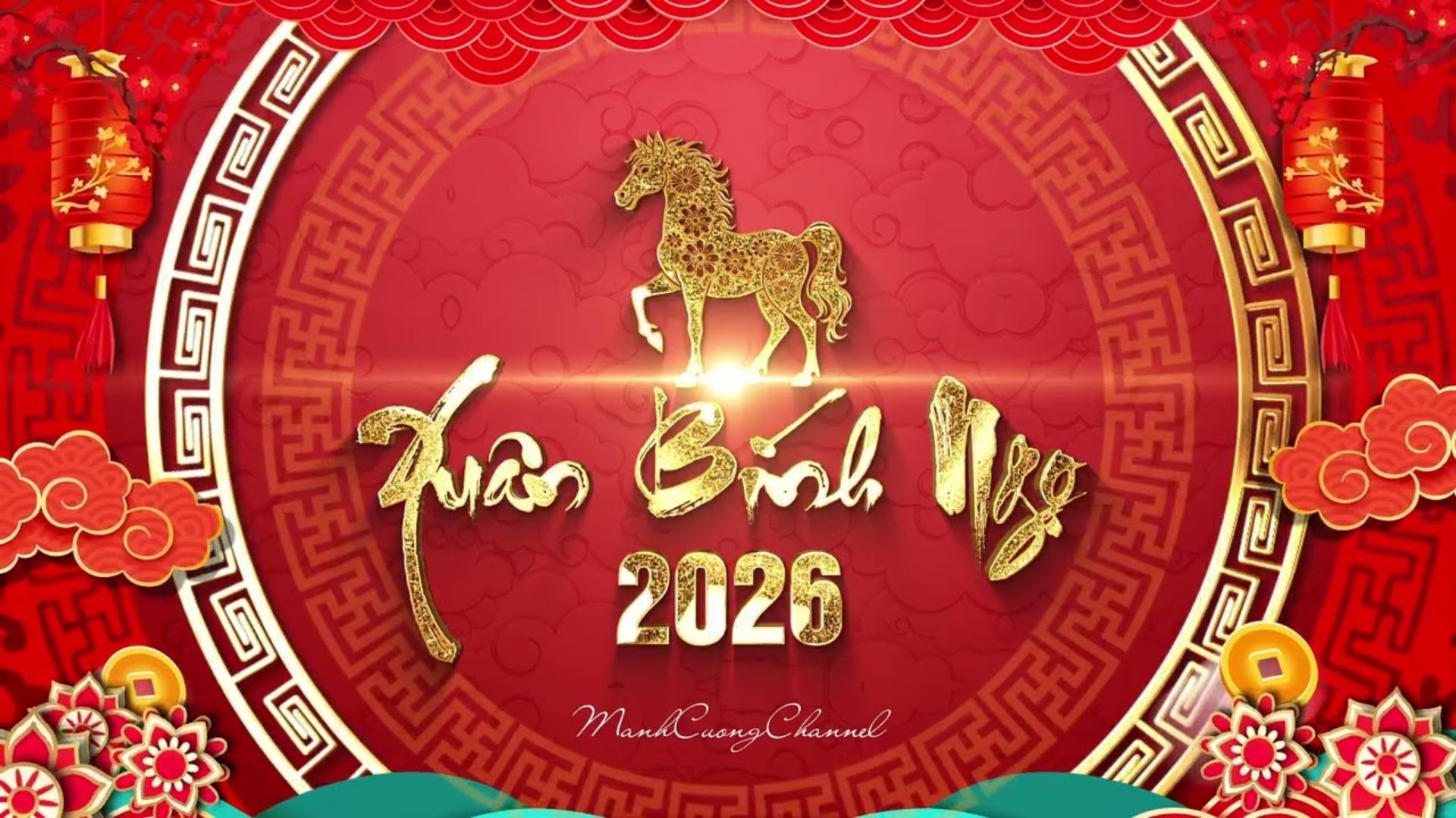 Background Tết linh vật con ngựa mẫu 6