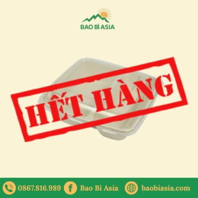 Hộp bã mía 2 ngăn 1000ml (Nắp trong suốt)