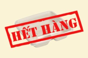 Hộp bã mía 3 ngăn trắng 1000ml kèm nắp PET