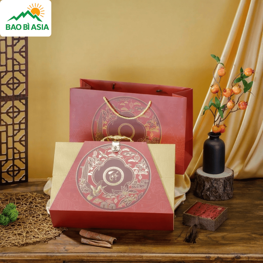 Hộp giấy đựng quà Tết đẹp mẫu 10