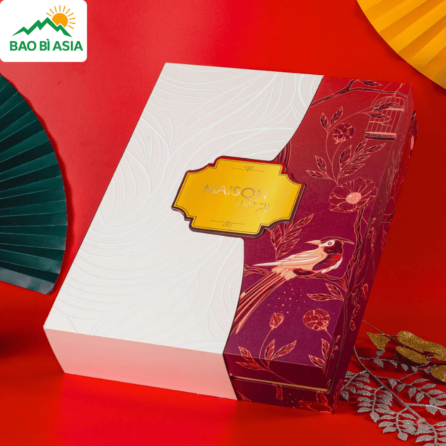 Hộp giấy đựng quà Tết đẹp mẫu 16