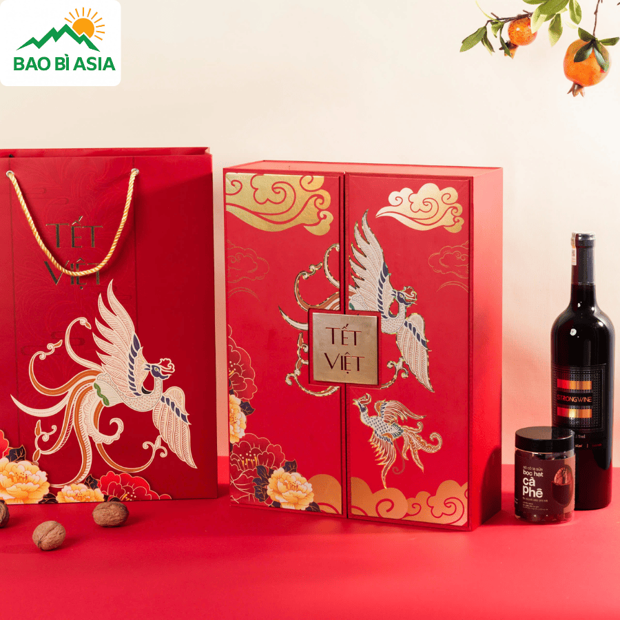Hộp giấy đựng quà Tết đẹp mẫu 22