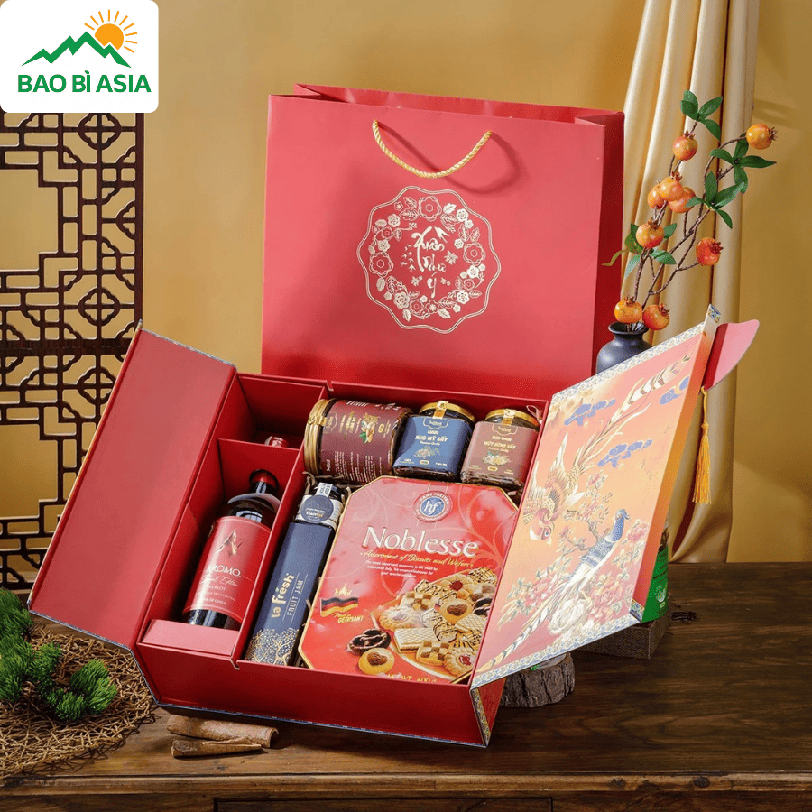 Hộp giấy đựng quà Tết đẹp mẫu 27