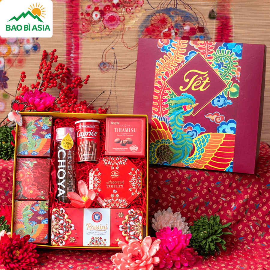 Hộp giấy đựng quà Tết đẹp mẫu 29
