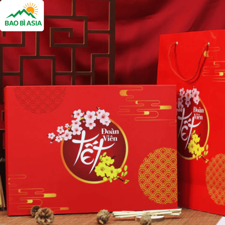 Hộp giấy đựng quà Tết đẹp mẫu 3