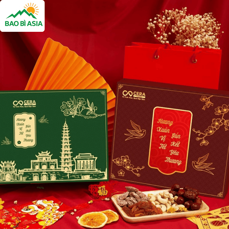 Hộp giấy đựng quà Tết đẹp mẫu 33