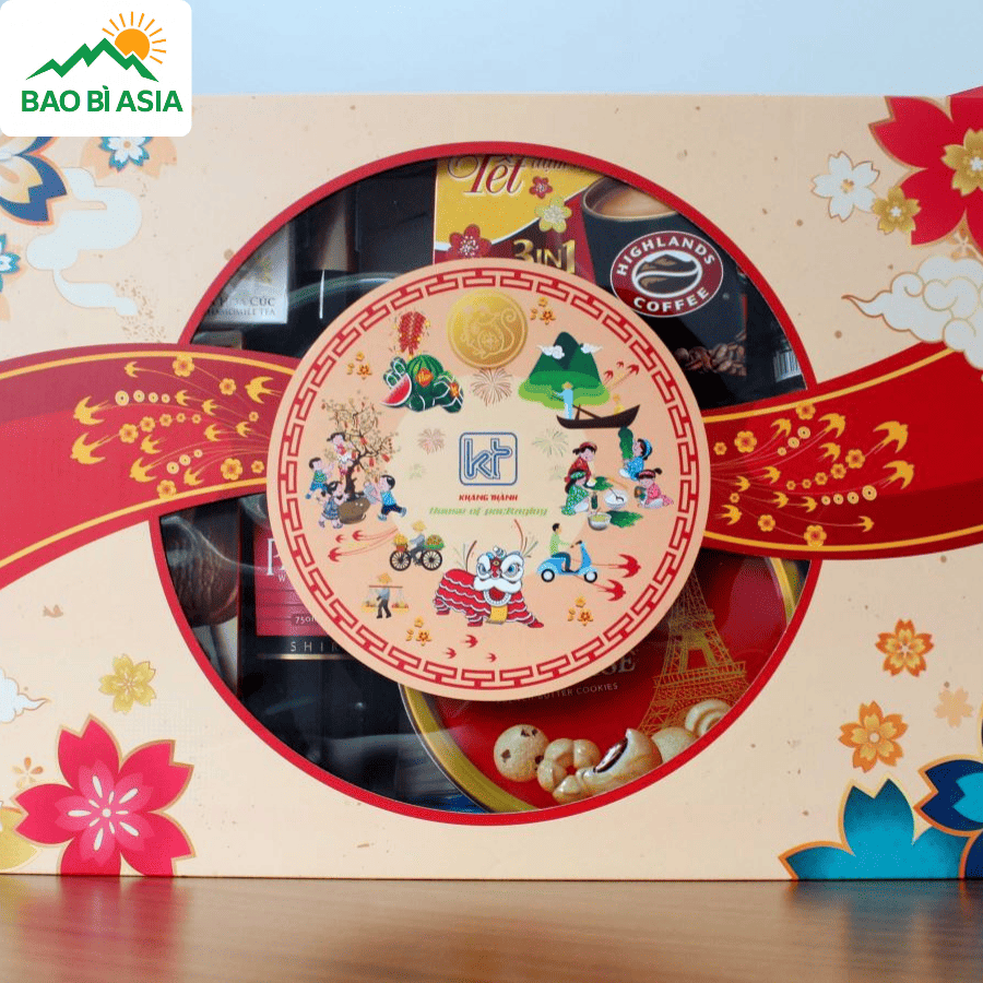 Hộp giấy đựng quà Tết đẹp mẫu 34