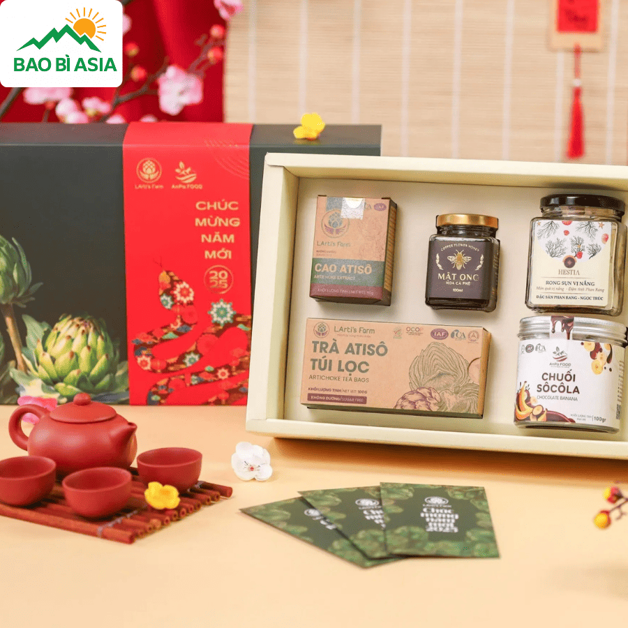 Hộp giấy đựng quà Tết đẹp mẫu 45