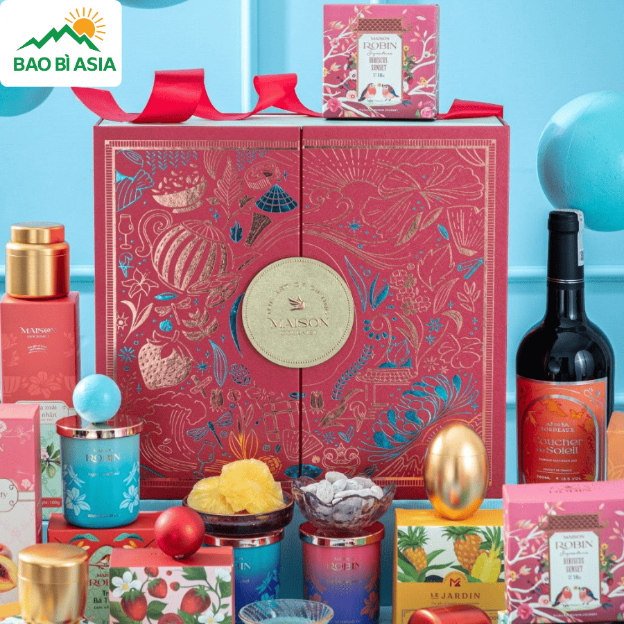 Hộp giấy đựng quà Tết đẹp mẫu 54