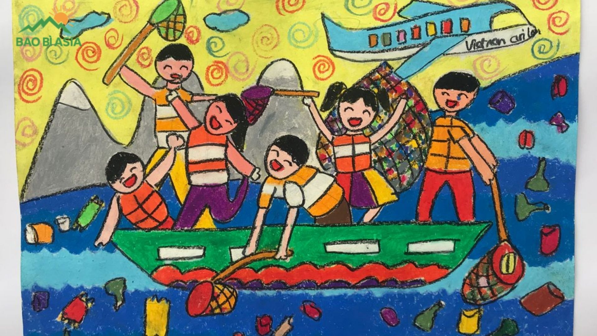 Ý tưởng vẽ tranh bảo vệ nguồn nước, biển cả mẫu 4