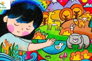 Ý tưởng vẽ tranh chủ đề bảo vệ môi trường động vật hoang dã mẫu 1