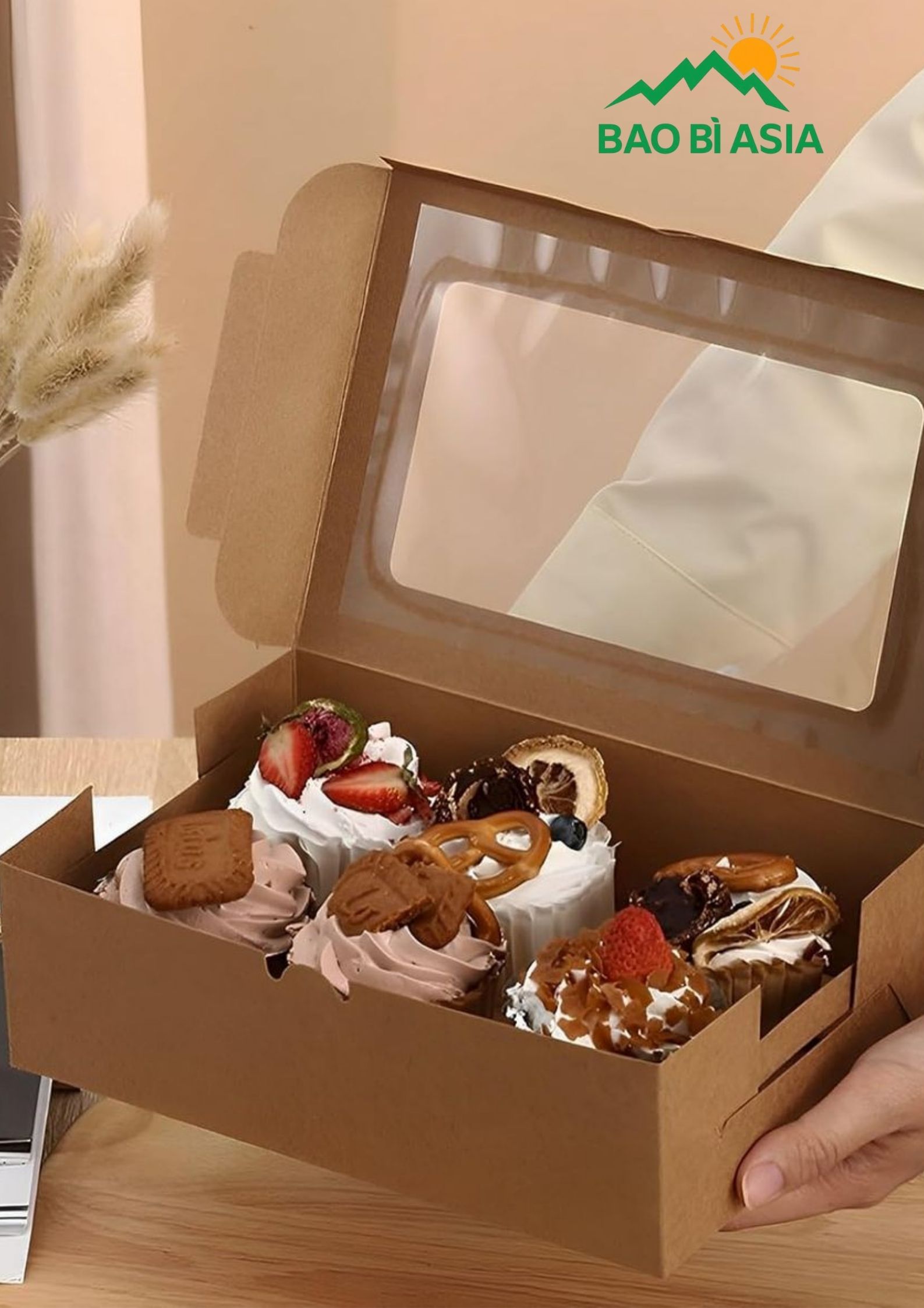 Hộp bánh bằng giấy Kraft 3