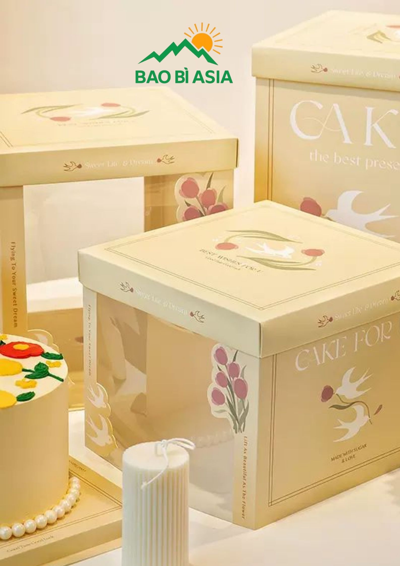 Hộp bánh bằng giấy Ivory 1