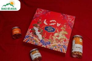 Hộp quà Tết cao cấp Bảo Phúc 39 x 37.5 x 11.5cm giấy Chipboard