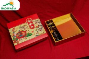 Hộp quà Tết lớn An Xuân 39x37x10cm giấy Ivory