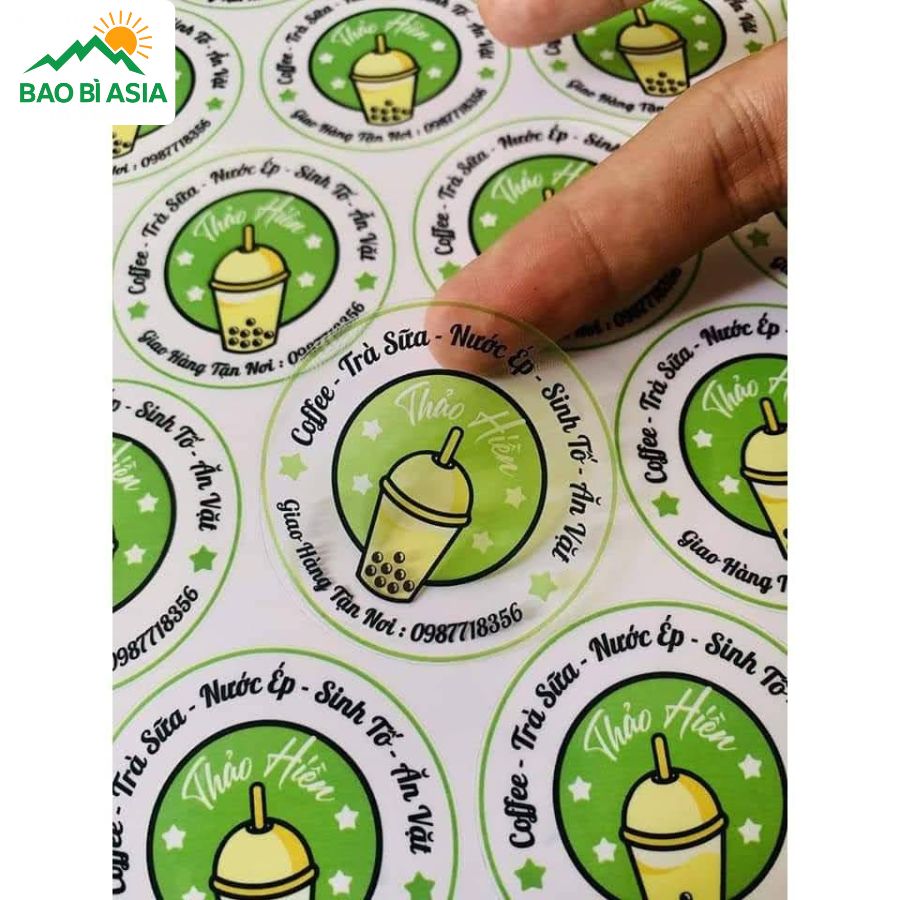 Mẫu tem dán ly đẹp 1
