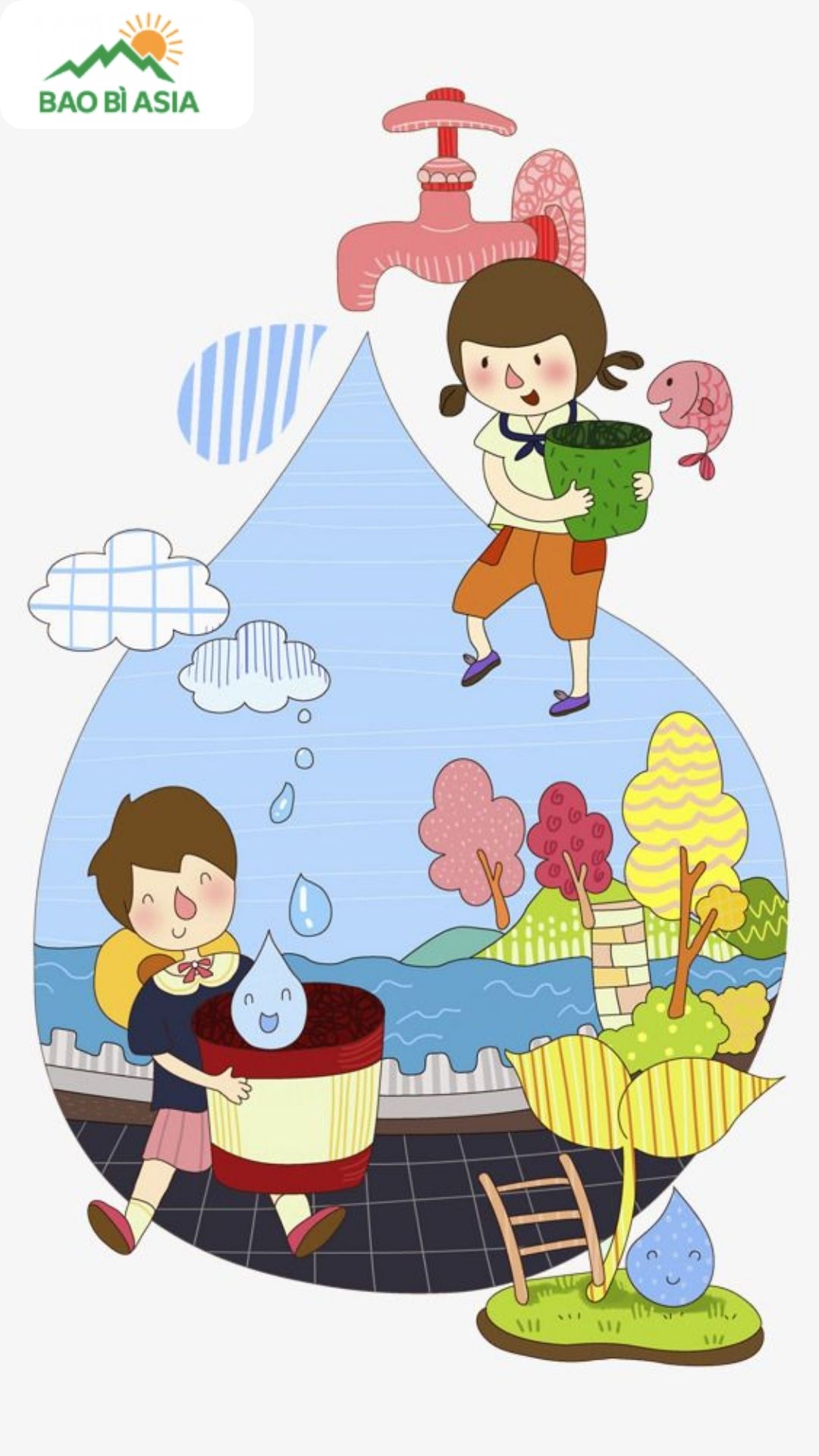 Vẽ tranh chủ đề tiết kiệm nguồn tài nguyên, tiết kiệm điện nước mẫu 2