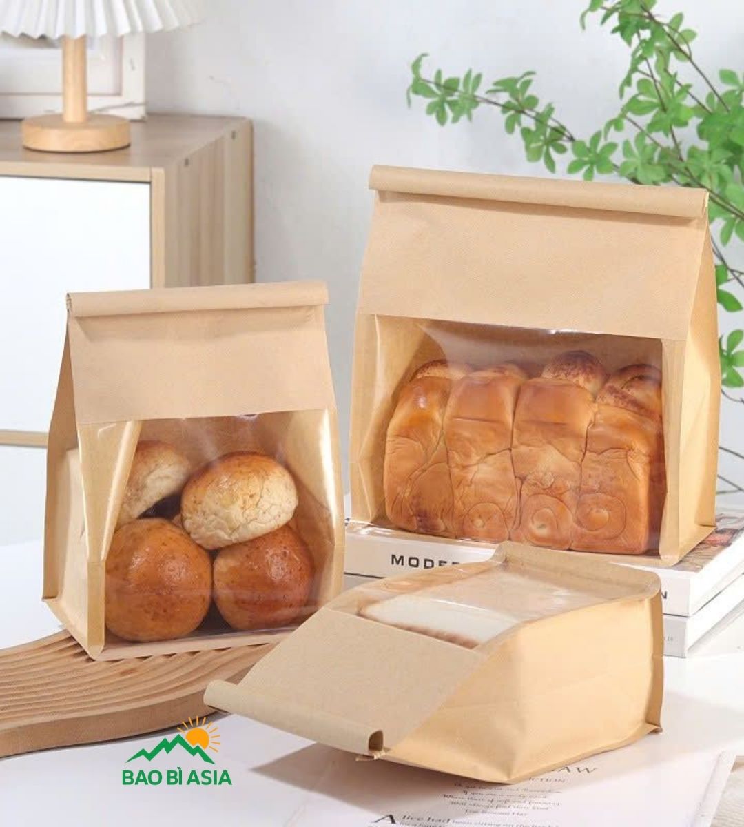 Túi giấy Kraft có cửa sổ hoặc khóa zip 1