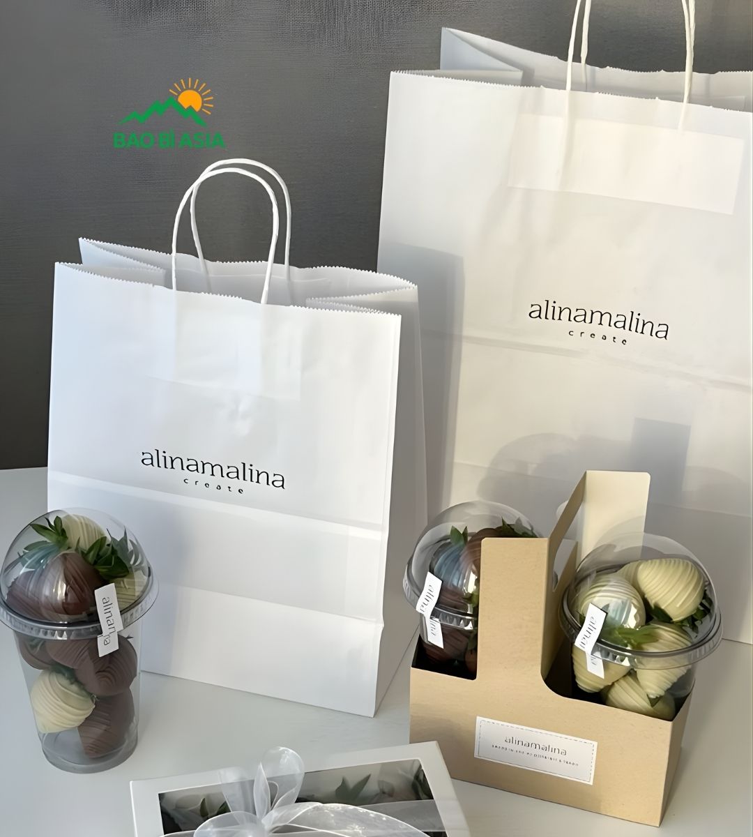 Túi giấy Kraft đáy vuông 1