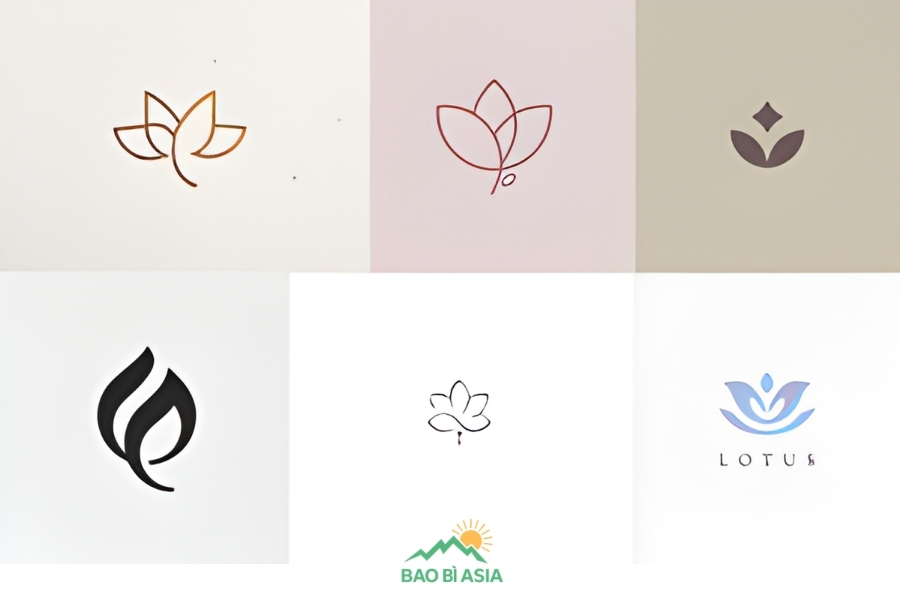 Logo hoa sen tối giản (minimalist)