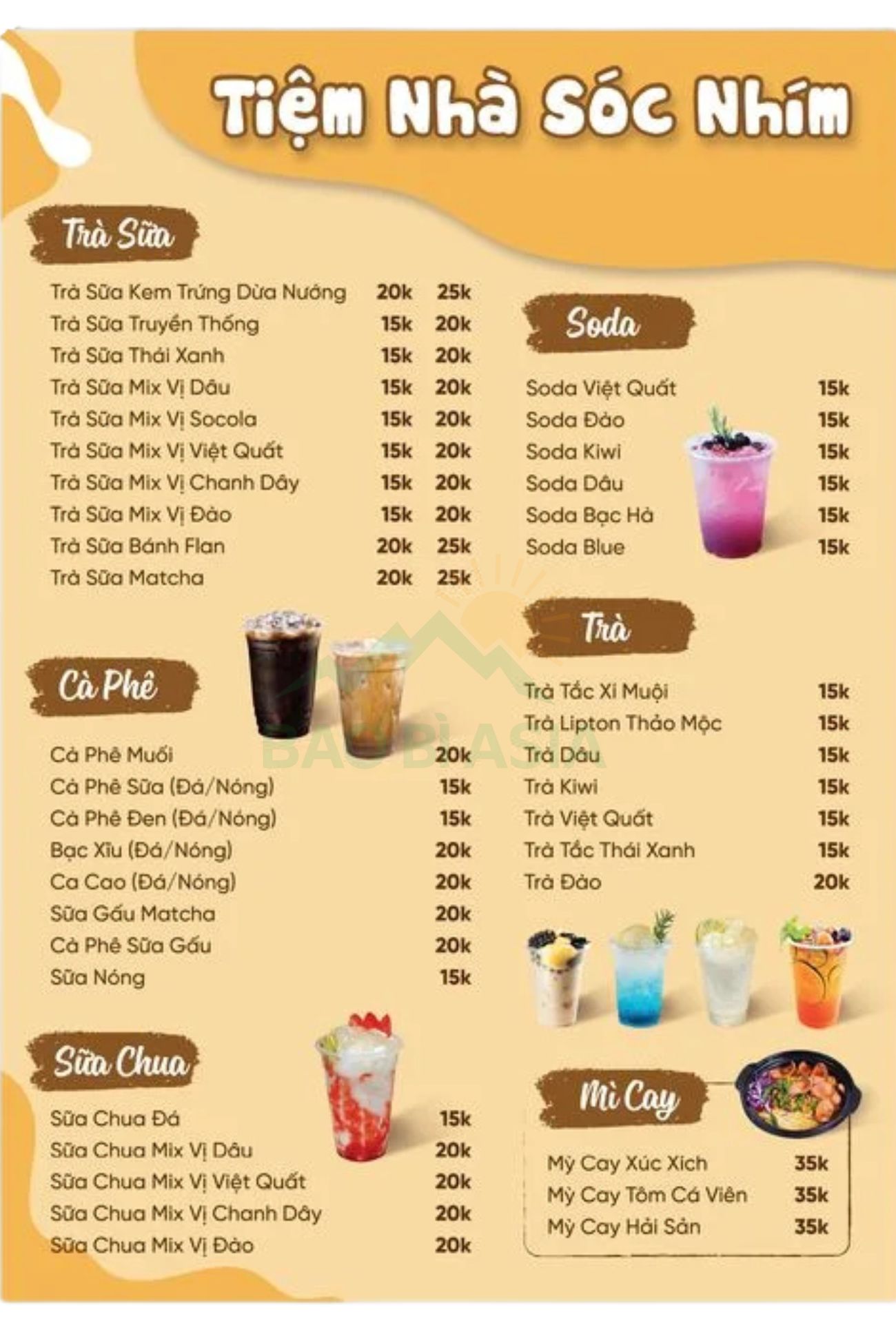 Mẫu menu trà sữa dạng đứng 1