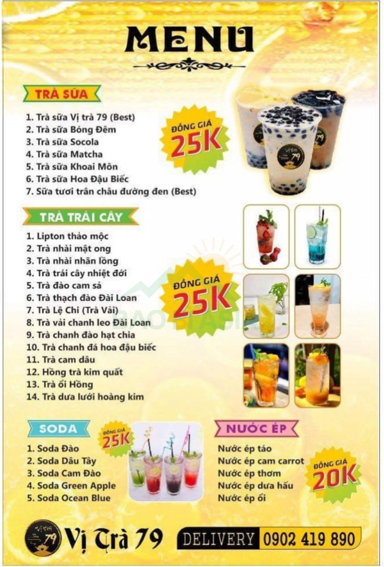 Mẫu menu trà sữa dạng đứng 3