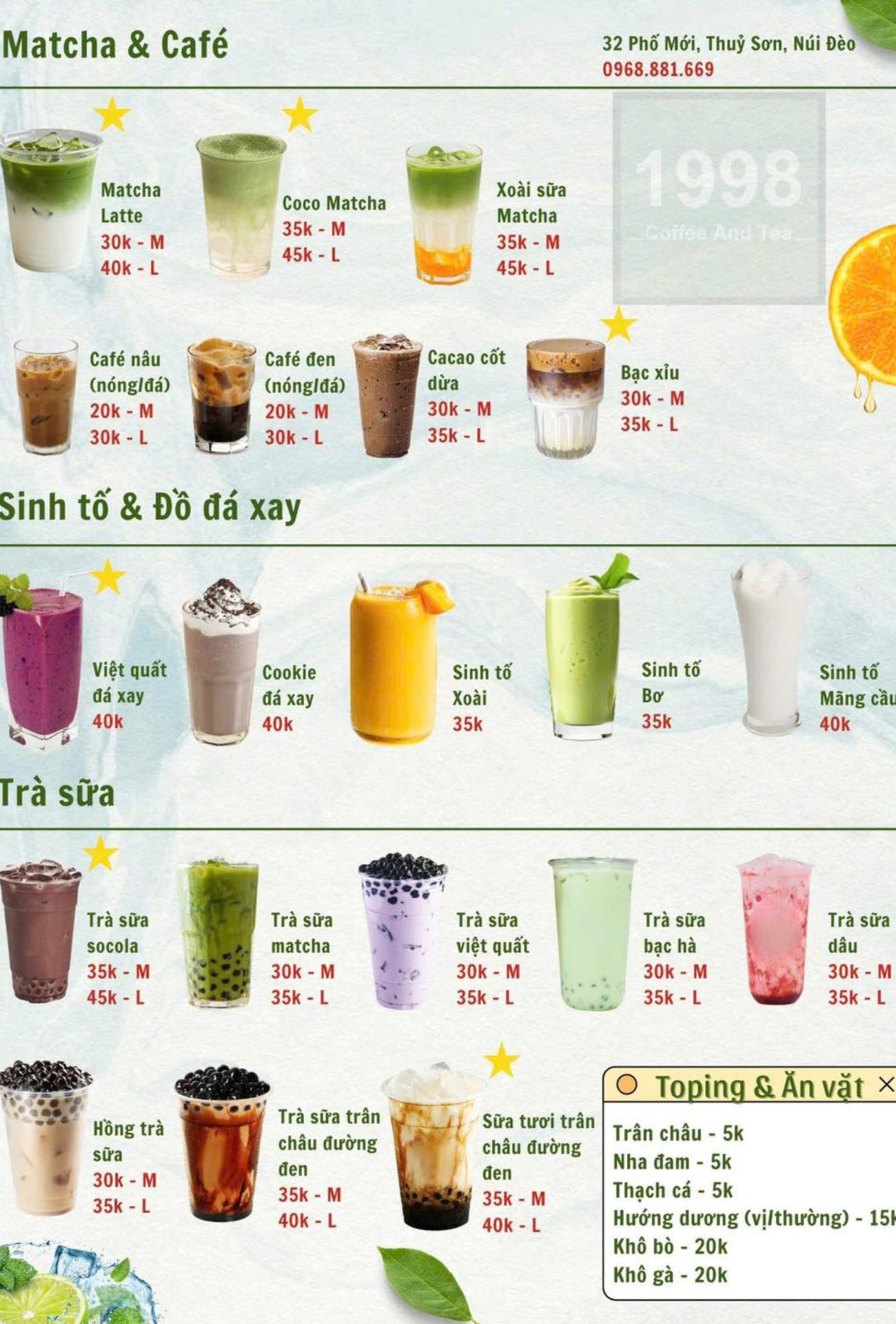 Mẫu menu trà sữa dạng đứng 5