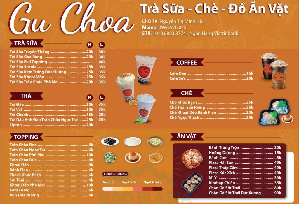 Mẫu menu trà sữa dạng ngang 1