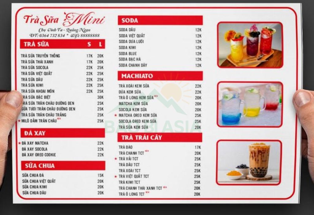 Mẫu menu trà sữa dạng ngang 5