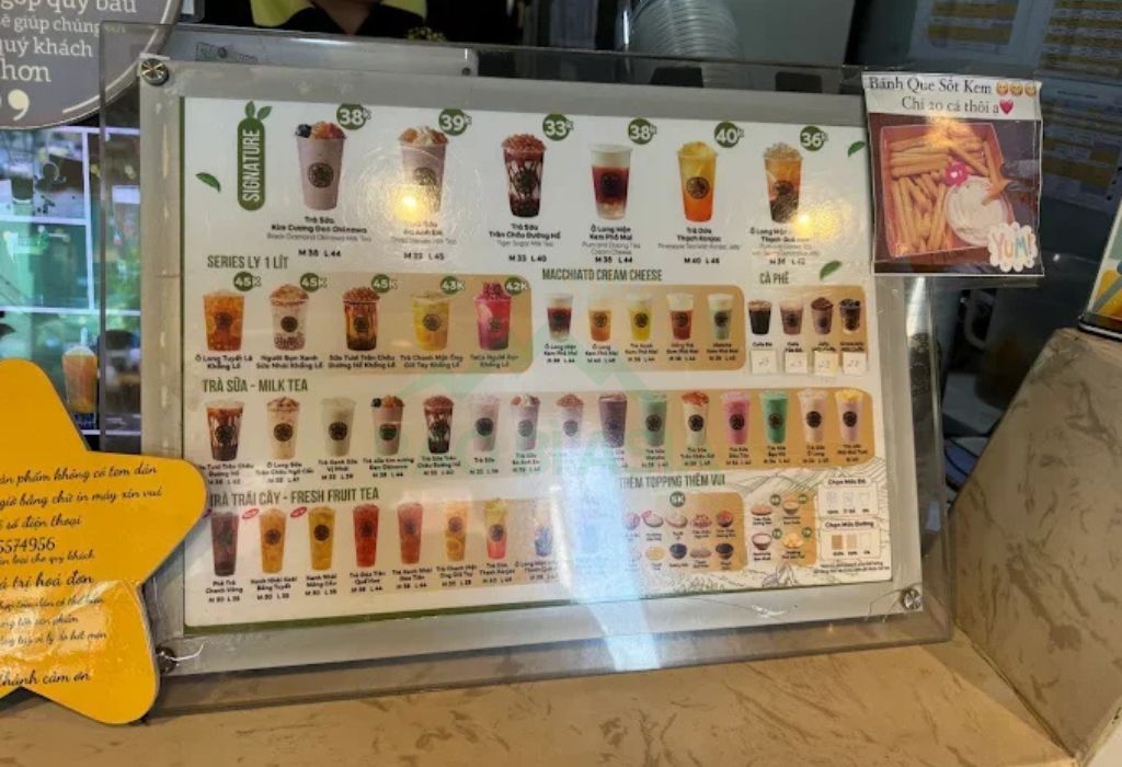 Mẫu menu trà sữa dạng ngang 6