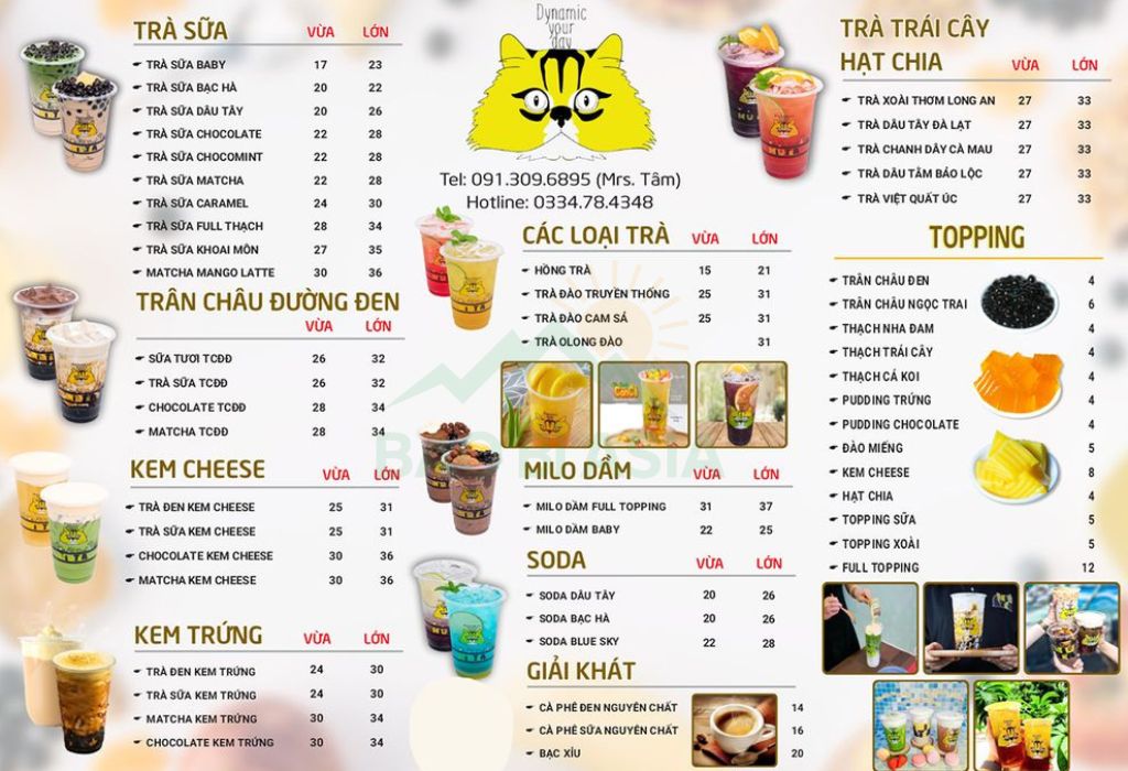 Mẫu menu trà sữa dễ thương 2