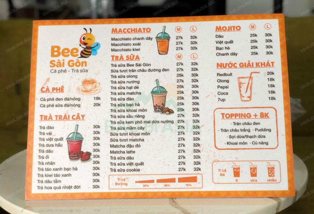 Mẫu menu trà sữa dễ thương 3