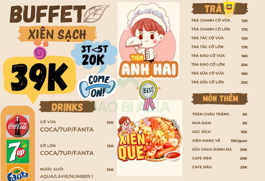 Mẫu menu trà sữa dễ thương 4