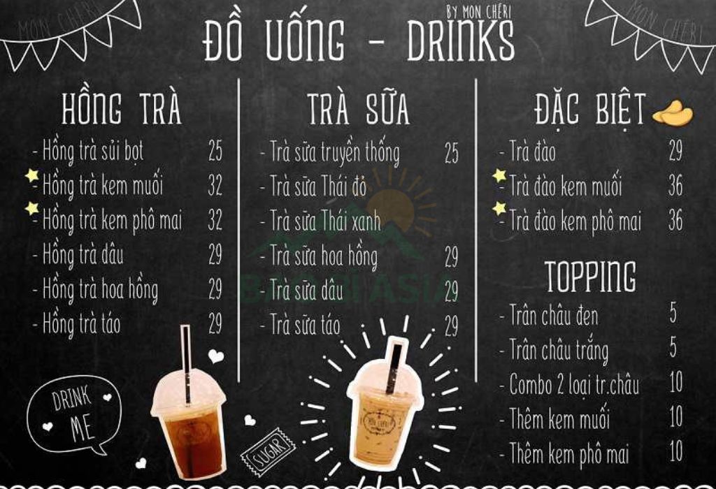 Mẫu menu trà sữa dễ thương 6