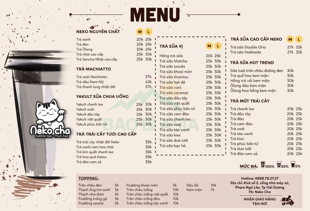 Mẫu menu trà sữa dễ thương 8