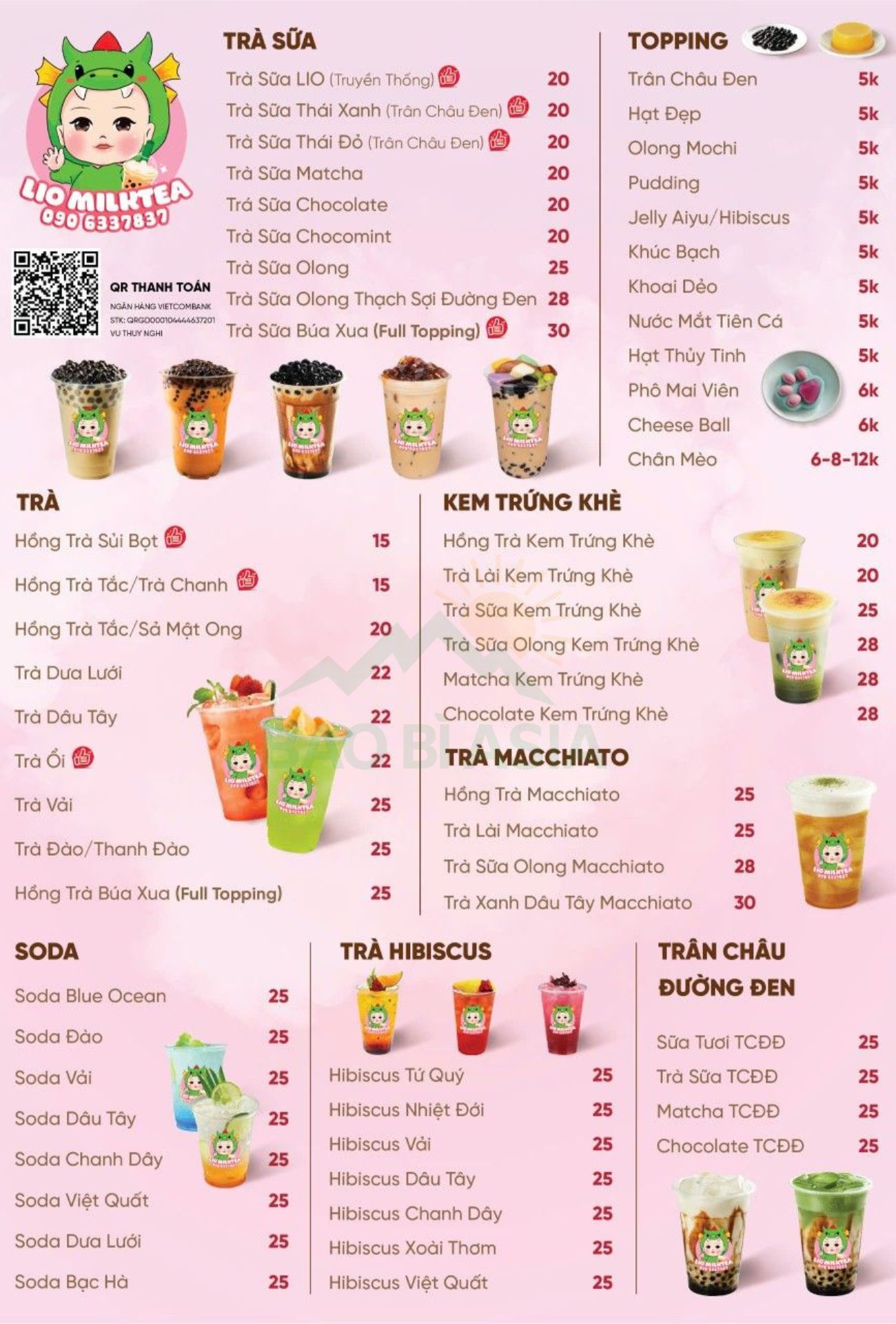 Mẫu menu trà sữa dễ thương 9