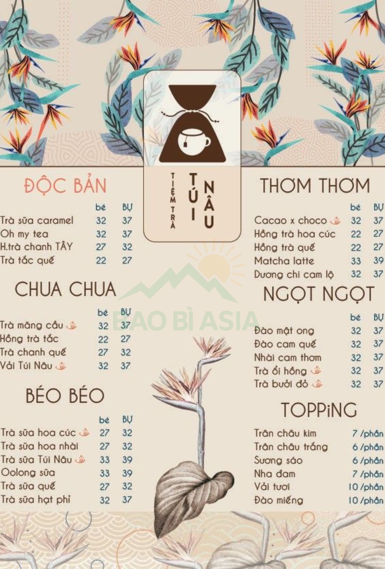 Mẫu menu trà sữa đơn giản 12