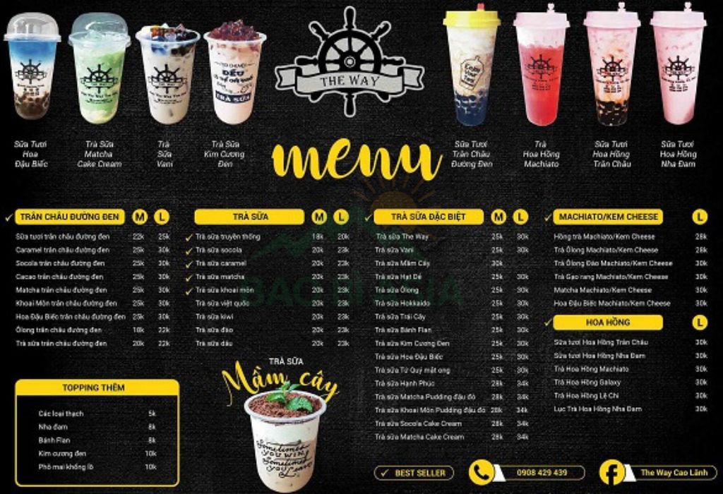 Mẫu menu trà sữa đơn giản 2