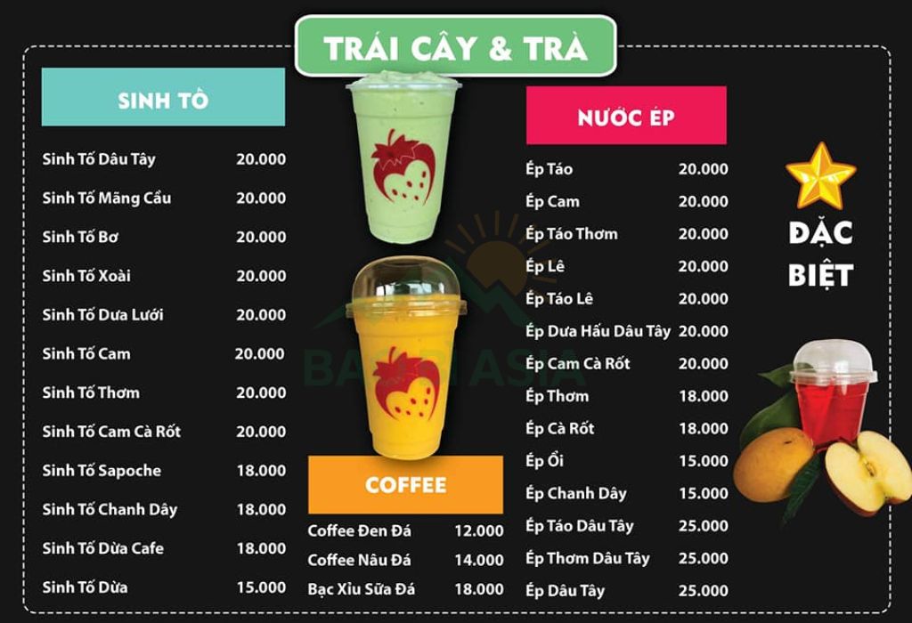 Mẫu menu trà sữa đơn giản 4