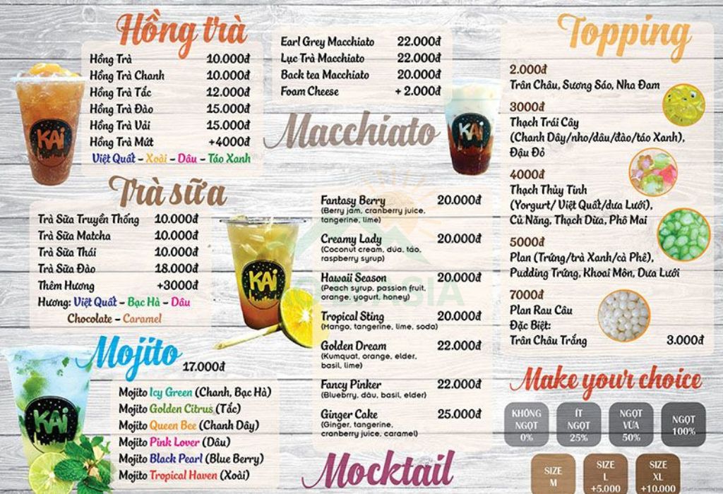 Mẫu menu trà sữa đơn giản 7