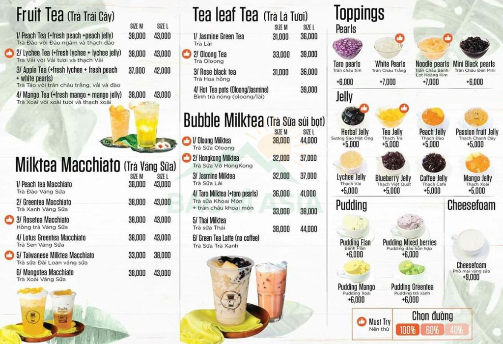 Mẫu menu trà sữa đơn giản 9